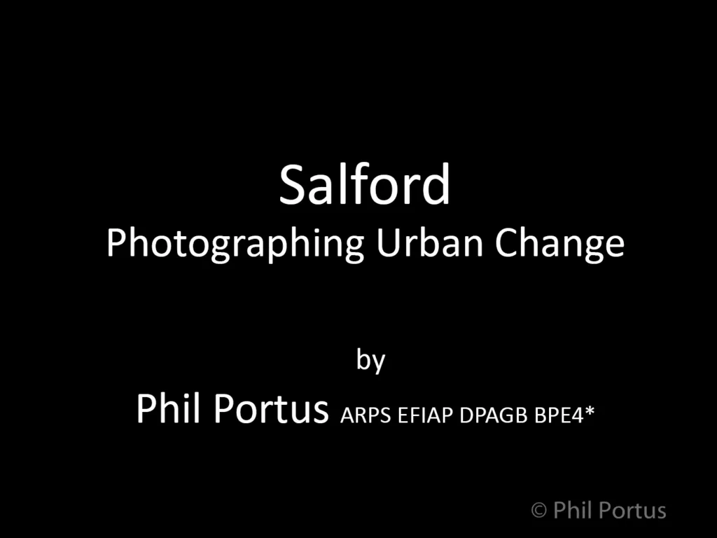 White text on a black background presents a title and credits for a presentation.