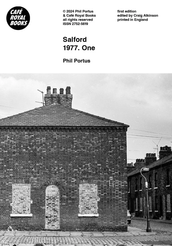 Cover of Salford 1977 by Phil Portus, published by Café Royal Books